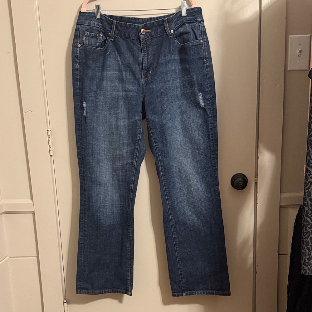 Seven7 Women's Dark Blue Straight Leg Jeans